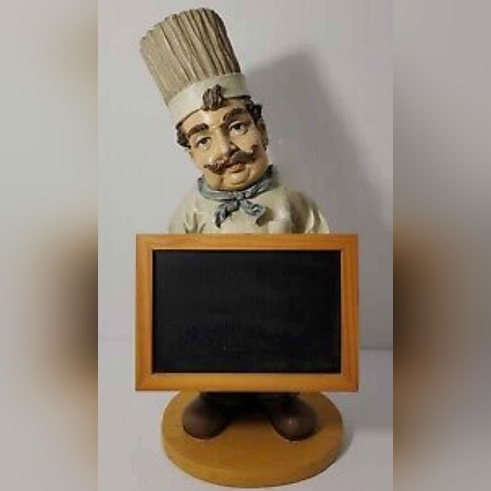 16" Tall French Italian Bon Appetite Chef Chalk Board Vintage